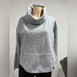Burton Durable Goods Pullover Cowl Neck Kangaroo Pocket Light Gray Women’s
